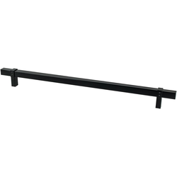 18 Inch Center to Center Rivet Rebel Transitional Appliance Pull, Matte Black