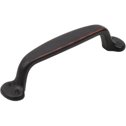 Yukon 4 Inch Center to Center Weathered Bronze/Copper Cabinet Pull