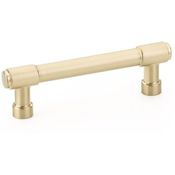 3-1/2 Inch Center to Center Jasper Cabinet Pull, Satin Brass