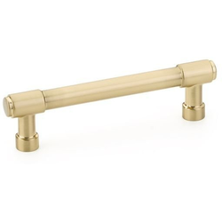 4 Inch Center to Center Jasper Cabinet Pull, Satin Brass