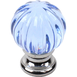 Tahoe 1-1/4 Inch Diameter Sapphire/Polished Chrome Cabinet Knob
