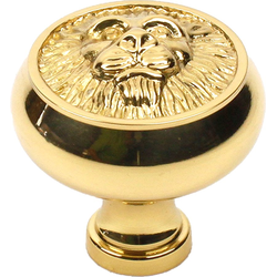 Roman 1-1/2 Inch Diameter Polished Brass Cabinet Knob