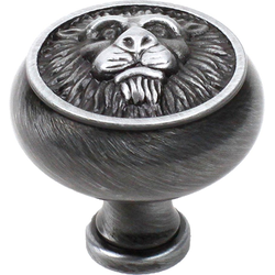 Roman 1-1/2 Inch Diameter Antique Pewter Cabinet Knob