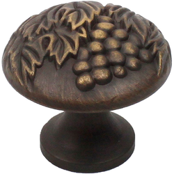 Vineyard 1-3/8 Inch Diameter Antique Light Brass Cabinet Knob