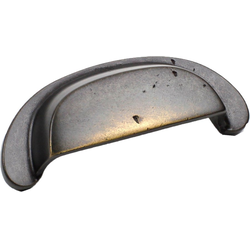 Whistler 3-1/2 Inch Center to Center Antique Iron Cabinet Cup Pull