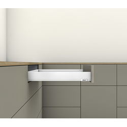 MERIVOBOX INSERTA 11 Inch Length Soft-Close Metal Drawer System Kit, M Height, 3-9/16 Inch (91mm), 125 lbs Load Capacity, Silk White Matte
