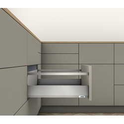 MERIVOBOX INSERTA 20 Inch Length Soft-Close Metal Drawer System Kit, with 2 Gallery Rails, E Height, 7-9/16 Inch (192mm), 125 lbs Load Capacity, Indium Gray Matte