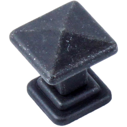 Raw Authentic Knob 1-3/8 inch Diameter Matte Black Steel