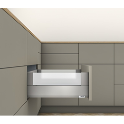 MERIVOBOX INSERTA 20 Inch Length Soft-Close Metal Drawer System Kit, with BOXCOVER Side Panels w/o Glass, E Height, 7-9/16 Inch (192mm), 125 lbs Load Capacity, Indium Gray Matte