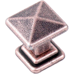 Raw Authentic Knob 1-3/8 inch Diameter Aged Matte Red Copper