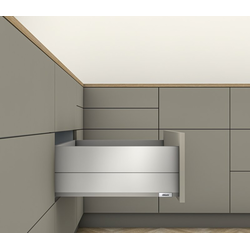 MERIVOBOX INSERTA 24 Inch Length Soft-Close Metal Drawer System Kit, with BOXCAP Side Panels, E Height, 7-9/16 Inch (192mm), 170 lbs Load Capacity, Indium Gray Matte