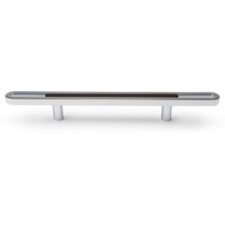 15% OFF Neon 3-3/4 Inch Center to Center Cabinet Pull, Black with Polished Chrome Base