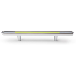15% OFF Neon 3-3/4 Inch Center to Center Cabinet Pull, Lime with Polished Chrome Base