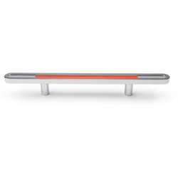 15% OFF Neon 3-3/4 Inch Center to Center Cabinet Pull, Orange with Polished Chrome Base