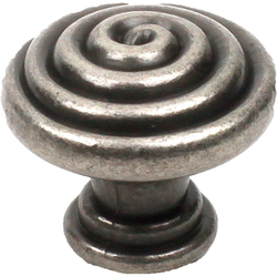 Omega 1-3/8 Inch Diameter Aged Pewter Cabinet Knob