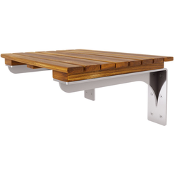 Shower Bench System 16 x 21 x 3 Inch, Teak, Stainless Steel