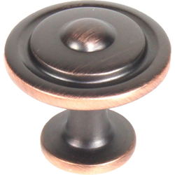Lisbon 1-1/4 Inch Diameter Antique Bronze/Copper Cabinet Knob