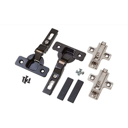 30% OFF Knape and Vogt Self-Closing Partial 3/8" Overlay Pocket Door Hinge Kit for 3/4" Thickness Doors, including 2 Hinges, Cover Caps, Mounting Plates, and Screws, 40mm Bore, Titanium Color 