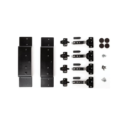 Full 3/4 Inch Overlay Pocket Door Kit including Self-Closing (Spring) Grass Hinges and Mounting Plates, Use with KV-8091 Pocket Door Slide, Requires Interior Partition Wall, Black