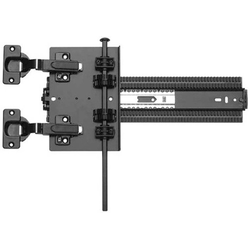KV 8091- 16-Inch Length Synchronized 4x4 Pocket/Flipper Door Slides (2), Hinges, Mounting Plates, and Pinion Shaft Sold Separately, Ebony Black 