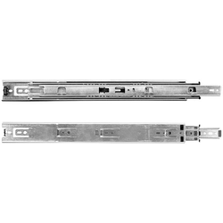 18 Inch Length Overtravel Side Mount Slide with Bottom Mounted Shelf/Drawer Tabs, 100 Lbs Weight Bulk, Pair, Anochrome