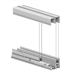 48 Inch Length 2 Door Sliding Glass Door Set including Tracks and Ball Bearing Carriers, For 1/4 Inch Glass, Zinc