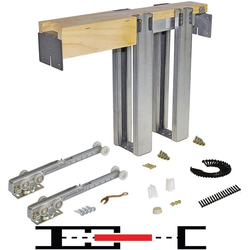 28 Inch x 80 Inch Maximum Door Size Soft-Close Pocket Door Frame Set, 1500SC Series, 165 Lbs Load Bearing
