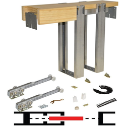  JH1560 30 Inch Width x 80 Inch Height Soft-Close Wall Pocket Door Frame Set for 2 x 6 Inch Framed Openings, 1 to 3 Inch Door Thickness, 165 Lbs Load Bearing