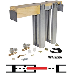  1500HD Series Wall Pocket Door Set for 42 Inch Width x 96 Inch Height Door, 2 x 4 Inch Framed Rough Opening 85 Inch Width x 100-1/2 Inch Height Required, 200 lbs Load Capacity