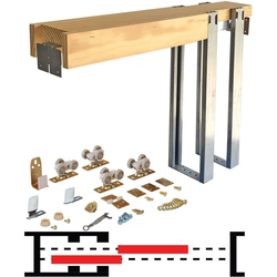 24 Inch x 84 Inch Maximum Door Size Soft-Close Bypass Pocket Door Frame Set, 1562SC Series, 200 Lbs Load Bearing