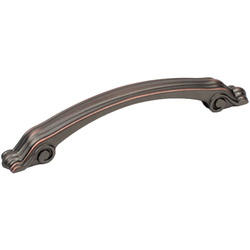 Volute 3-1/2 Inch Center to Center Antique Bronze With Copper Cabinet Pull