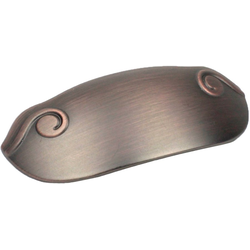 Volute 3 Inch Center to Center Antique Bronze With Copper Cabinet Cup Pull