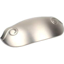 Volute 3 Inch Center to Center Dull Satin Nickel Cabinet Cup Pull