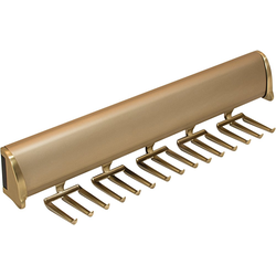 13-7/8 Inch Length TAG Synergy Elite Tie Rack, Full Extension Slide, 18 Hooks, Matt Gold
