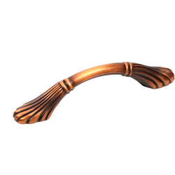 Orchid 3-3/4 Inch Center to Center Brushed Antique Copper Cabinet Pull