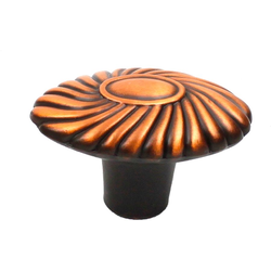 Orchid 1-5/8 Inch Diameter Brushed Antique Copper Cabinet Knob