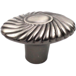 Orchid 1-5/8 Inch Diameter Antique Pewter Cabinet Knob