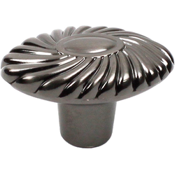 Orchid 1-5/8 Inch Diameter Brushed Black Nickel Cabinet Knob