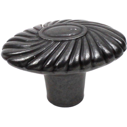 Orchid 1-5/8 Inch Diameter Gun Metal Cabinet Knob