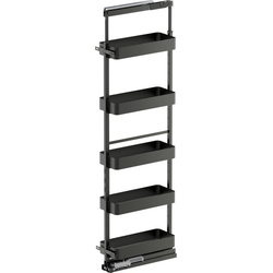 76-3/4 to 84-1/4 Inch Installation Height VS TAL Pantry Planero Shelf Style Base Pullout for 9 Inch Cabinet Opening Width, Carbon Steel Gray