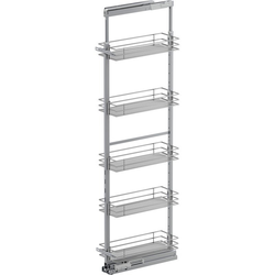 76-3/4 to 84-1/4 Inch Installation Height VS TAL Pantry Saphir Shelf Style Base Pullout for 9 Inch Cabinet Opening Width, Platinum