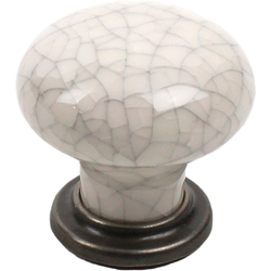 Nordic 1-3/8 Inch Diameter Antique Pewter/Grey Crackle Cabinet Knob