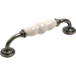 Nordic II 5-1/16 Inch Center to Center Oil Rubbed Bronze/Brown Crackle Cabinet Pull