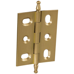 1-15/16 Inch Length x 1-5/8 Inch Width Elite Mortised Butt Hinge with Minaret Filial, Brushed Brass