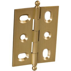 1-15/16 Inch Length x 1-5/8 Inch Width Elite Mortised Butt Hinge with Ball Filial, Brushed Brass
