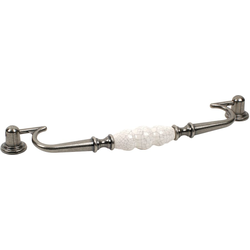 Nordic 8-13/16 Inch Center to Center Antique Pewter/Grey Crackle Cabinet Bail Pull