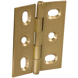 1-15/16 Inch Length x 1-5/8 Inch Width Elite Mortised Butt Hinge with Button Filial, Brushed Brass
