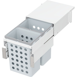 62 Quart VS WASH Top Mount Under Drawer Double Pull-Out Soft-Closing Laundry Hamper For 15 Inch Face Frame Opening Width, White