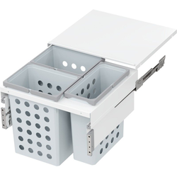 85 Quart VS WASH Top Mount Under Drawer Double Pull-Out Soft-Closing Laundry Hamper For 22-1/2 Inch Frameless Opening Width, White