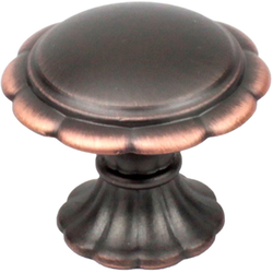 Fiori 1-3/8 Inch Diameter Antique Bronze With Copper Cabinet Knob
